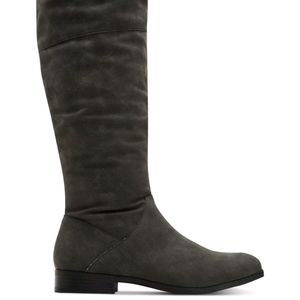 Wide calf suede boots